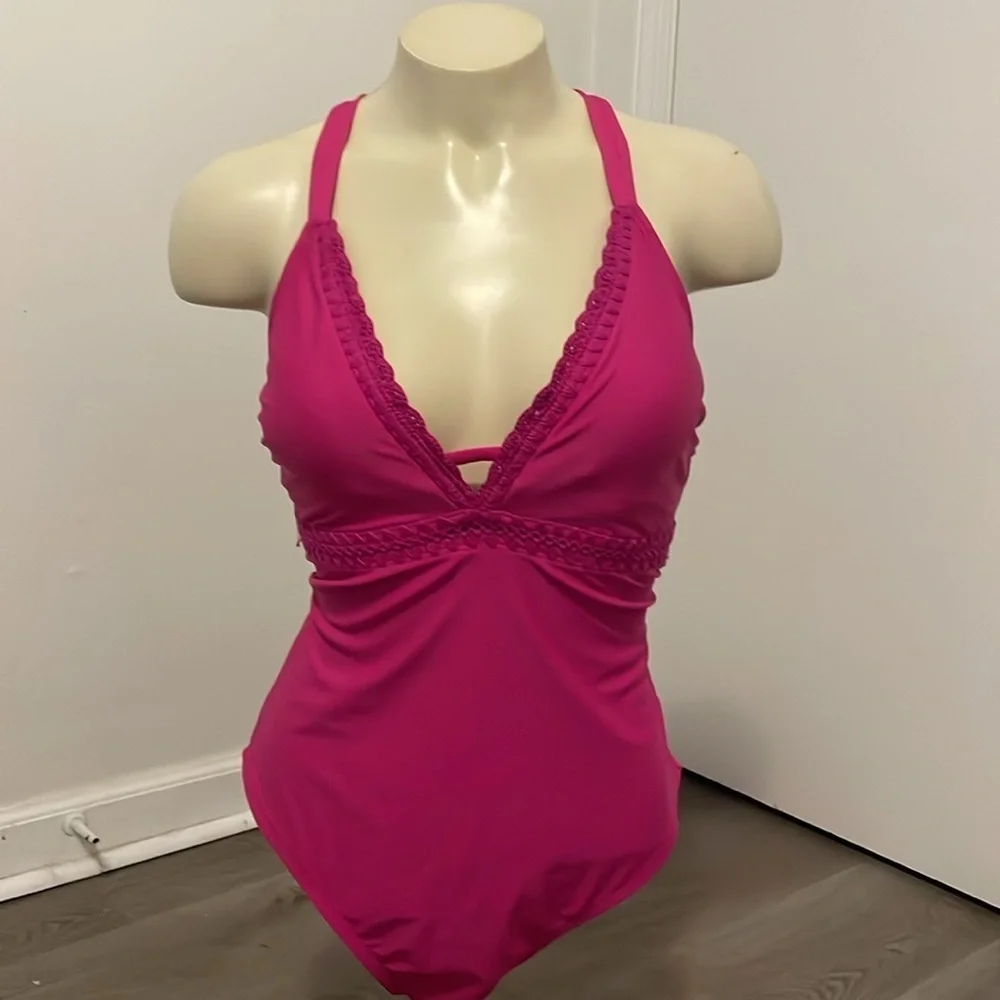 Kona Sol Pink Boho Vibes One Piece Swimsuit Size Medium